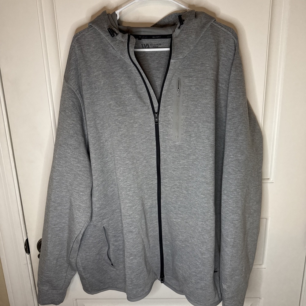 VRST‎ Hooded Jacket Gray Fleece Zip Up Mens 2XL